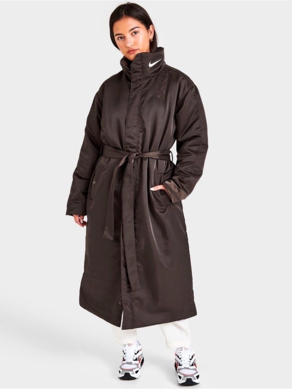 Nike Jacket Womens Size XL Sportswear Synthetic-Fill Parka Jacket Brown